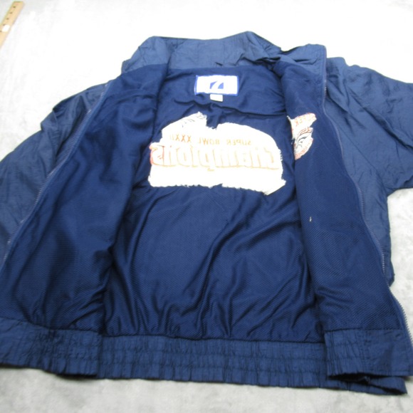 Denver Broncos‎ Super Bowl Jacket Mens Large Logo 7 Blue Windbreaker Vintage 90s - Picture 8 of 13